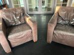 Gratis af te halen: 2 leren fauteuils, Ophalen of Verzenden, Gebruikt, Leer, 75 tot 100 cm