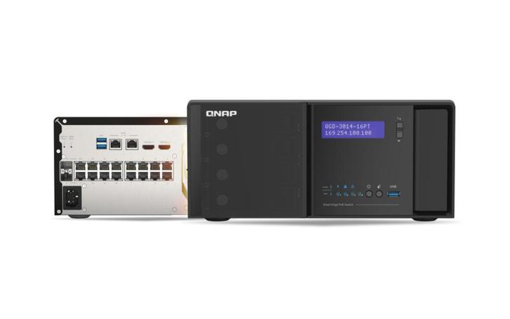 QNAP Surveillance NAS (QGD-3014-16PT)(16x POE poorten), Audio, Tv en Foto, Videobewaking, Zo goed als nieuw, Binnencamera, Ophalen of Verzenden
