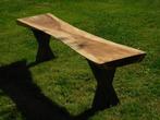 Industriële Bank van Boomstam - Suar Wood - 200 cm - met Sta, Tuin en Terras, Ophalen of Verzenden, Hout