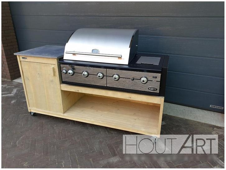 Buitenkeuken Boretti met steigerhout enkel! NIEUW!, Tuin en Terras, Buitenkeukens, Nieuw, Houtskool, Inbouw, Vrijstaand, Ophalen of Verzenden