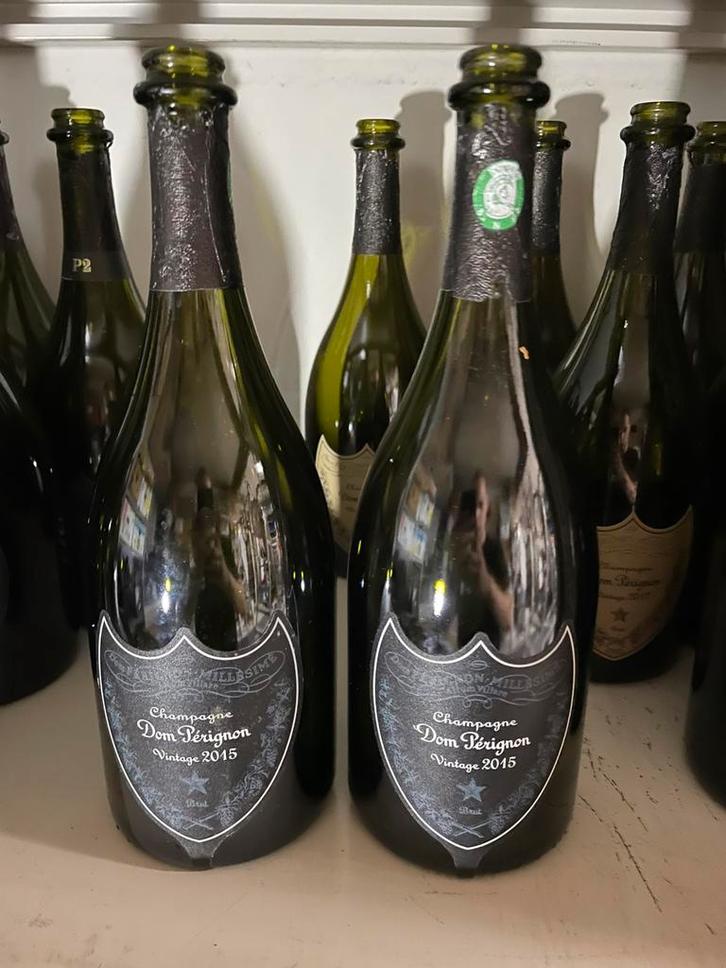 Dom perignon Flessen Luminous 2015 Leeg, Verzamelen, Wijnen, Zo goed als nieuw, Ophalen of Verzenden