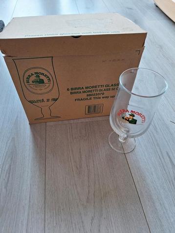 6 birra moretti glazen
 beschikbaar voor biedingen