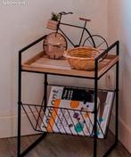 Metalen bijzettafel/lectuurmand, Minder dan 55 cm, Metaal of Aluminium, Rond, Ophalen of Verzenden