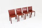 Cassina Cab 412 eetkamer stoelen Mario Bellini  set van 4, Ophalen, Bruin, Leer, Zo goed als nieuw