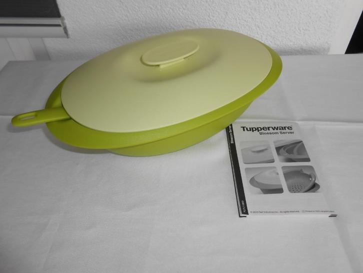 Tupperware Blossom serveerschaal + vergiet 1,8L Groen NIEUW, Huis en Inrichting, Keuken | Tupperware, Nieuw, Schaal, Groen, Ophalen of Verzenden