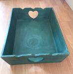 Houten dienblad met hartjes handvaten 48 x 33 x 10,5 cm, Ophalen of Verzenden, Gebruikt, Rechthoekig, Hout
