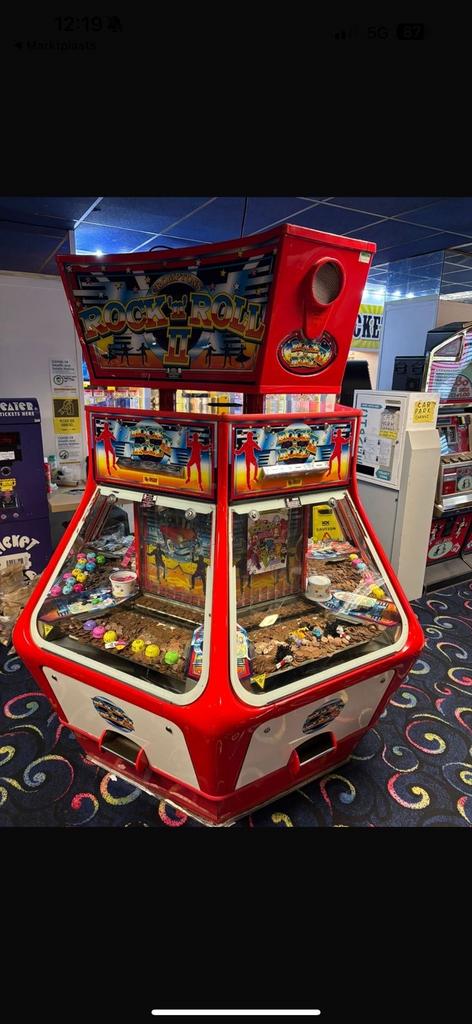 Rock n Roll Coin Pusher - 6 Speler, Verzamelen, Automaten | Overige, Gebruikt, Ophalen of Verzenden