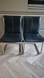 6 eetkamerstoelen zwart leer henders en hazel, Huis en Inrichting, Stoelen, Ophalen, Zo goed als nieuw, Zwart, Leer