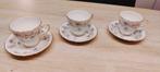 3x kop en schotel Bone china England Duchess, Antiek en Kunst, Antiek | Servies compleet, Ophalen of Verzenden