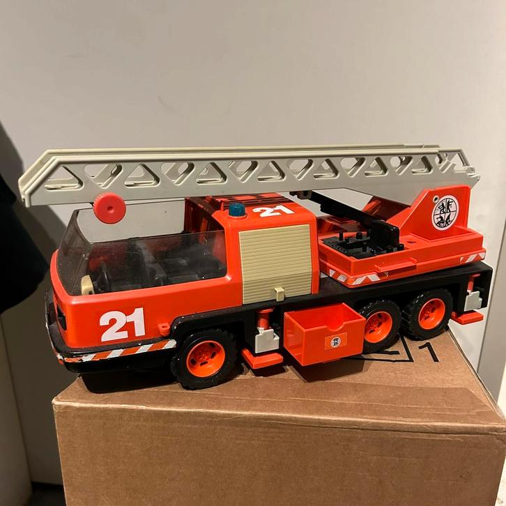 Originele vintage Playmobil brandweerwagen 1981 ladderwagen, Kinderen en Baby's, Speelgoed | Playmobil, Zo goed als nieuw, Ophalen of Verzenden