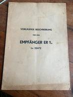 WO2 Duits Luftwaffe voorschrift Ontvanger ER1 zeldzaam radio, Verzamelen, Verzenden, Duitsland, Luchtmacht