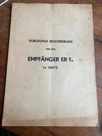 WO2 Duits Luftwaffe voorschrift Ontvanger ER1 zeldzaam radio beschikbaar voor biedingen