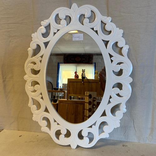 Barok Spiegel - white wash lijst - 90 x 70 cm - TTM Wonen, Huis en Inrichting, Woonaccessoires | Spiegels, Nieuw, 50 tot 75 cm