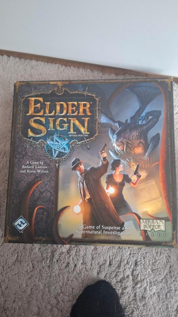 Elder Sign Bordspel - Arkham Horror Files, Hobby en Vrije tijd, Gezelschapsspellen | Bordspellen, Gebruikt, Een of twee spelers