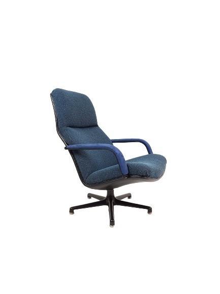 Artifort blauwe fauteuil | swivel chair blue F154, Huis en Inrichting, Fauteuils, Zo goed als nieuw, Metaal, Stof, 50 tot 75 cm