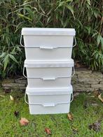 Stapelbare witte bak + deksel + hengsel luchtdicht kunststof, Doe-het-zelf en Verbouw, Kratten en Dozen, Minder dan 50 cm, Ophalen of Verzenden