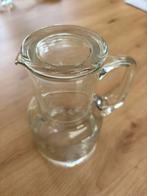 Glazen karaf antiek met bijpassend glas en geslepen motief, Ophalen of Verzenden