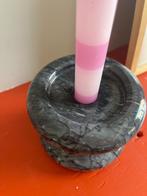 Vintage grijze marmer kandelaar, Huis en Inrichting, Woonaccessoires | Kandelaars en Kaarsen, Vintage, Overige materialen, Vintage