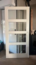 Binnendeur opdekdeur met glas, Doe-het-zelf en Verbouw, Deuren en Horren, Ophalen, Binnendeur, 200 tot 215 cm, Glas