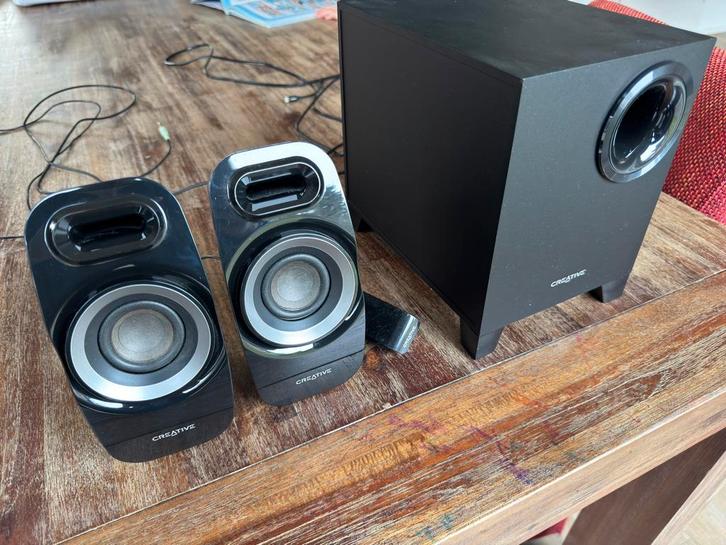 Creative Inspire T3300 2.1 Speakers - Nette Staat!, Audio, Tv en Foto, Luidsprekers, Zo goed als nieuw, Front, Rear of Stereo speakers