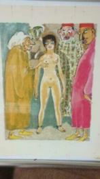 2 houtgravures 1955 van Kees van Dongen met kaft van boek, Ophalen