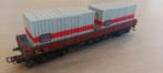 Märklin DB grote lageboordwagen artnr 4514 +2 DB containers, Wisselstroom, Wagon, Ophalen of Verzenden, Zo goed als nieuw