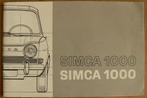 Instructieboekje SIMCA 1000 60er jaren, Ophalen of Verzenden