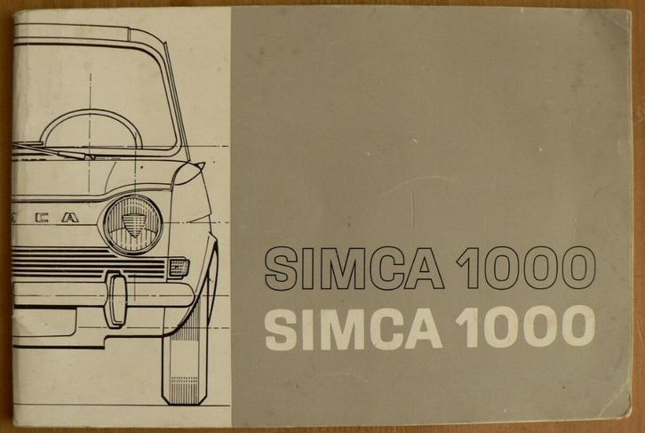 Instructieboekje SIMCA 1000 60er jaren, Auto diversen, Handleidingen en Instructieboekjes, Ophalen of Verzenden