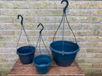 Hangpot kunststof antraciet, Tuin en Terras, Bloembakken en Plantenbakken, Kunststof, Rond, Minder dan 60 cm, Zo goed als nieuw