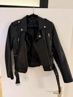 Leren jasje maat m l biker jack zwart zilver leren jack, Ophalen of Verzenden, Zo goed als nieuw, Zwart