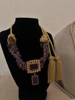 Marokkaanse choker, Sieraden, Tassen en Uiterlijk, Kettingen, Ophalen of Verzenden, Nieuw, Paars, Overige materialen