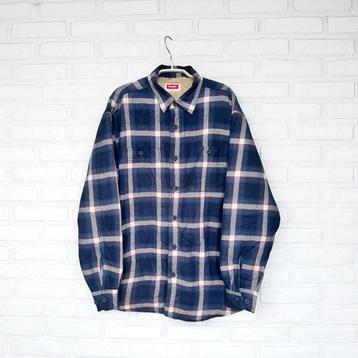 Wrangler Shacket Maat M Blauw Wit Ruit Cowboy Fleece beschikbaar voor biedingen