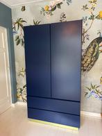 Prachtige koningsblauwe retro design kledingkast van Made, Ophalen, Gebruikt, 100 tot 150 cm, 150 tot 200 cm