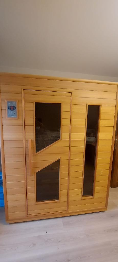 Health Company - IR sauna cabine Deluxe - Ceder, Sport en Fitness, Sauna, Zo goed als nieuw, Complete sauna, Infrarood, Ophalen