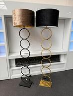 Mooie Ring Vloerlampen set mat zwart en mat goud met croco k, Huis en Inrichting, Lampen | Vloerlampen, Nieuw, Ophalen of Verzenden