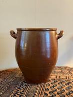 Bruine Keulse pot van geglazuurd Duits Steengoed, Tuin en Terras, Gebruikt, Rond, Binnen, Ophalen of Verzenden