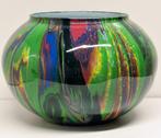 vaas bolvaas gegoten uniek pouring art kunst vaas vazen, Ophalen of Verzenden, Nieuw, Glas, Minder dan 50 cm