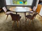 Vintage uitschuifbare ovale eettafel jaren 70, Huis en Inrichting, Tafels | Salontafels, 100 tot 150 cm, Teakhout, Ophalen of Verzenden