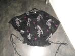 Prachtige 2Laags Vlinder Tuniek Shirt Voile Stretch maat 54, Verzenden, Zo goed als nieuw, Zwart, Blouse of Tuniek