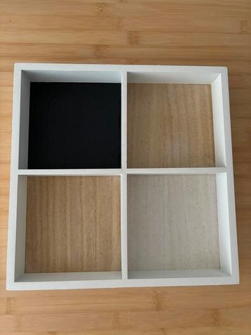 Decoratie schaal tray 4 vaks wit, beuken, donker hout NIEUW beschikbaar voor biedingen