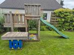 Jungle gym speelhuis + glijbaan, tafel en zandbak, Ophalen