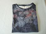 Leuk blauw tshirt met bloemprint, van Garcia, mt XL, Blauw, Ophalen of Verzenden, Zo goed als nieuw, Garcia