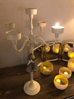 Brocante kandelaar, 5-armig, gedraaid. Metaal. Nieuwstaat!, Huis en Inrichting, Woonaccessoires | Kandelaars en Kaarsen, 50 tot 75 cm