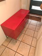 Rode metalen kast met 2 deuren - 118x41x63 cm, Huis en Inrichting, Kasten | Dressoirs, 100 tot 150 cm, Ophalen of Verzenden, Metaal