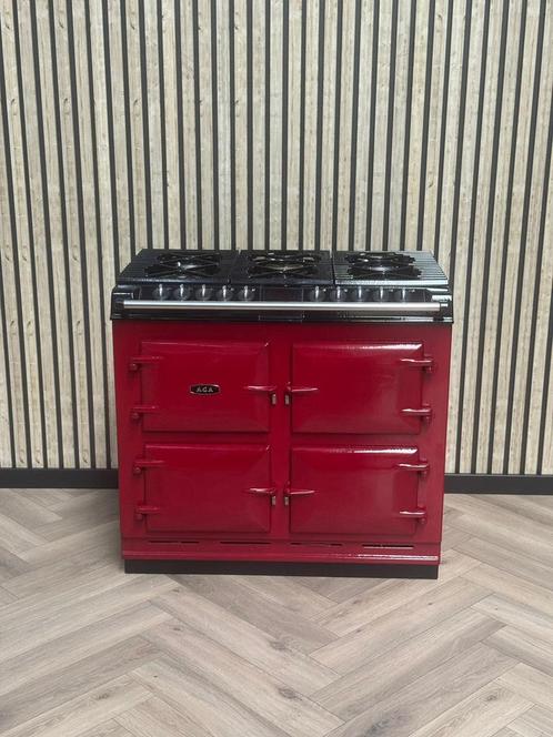 Prachtig Fornuis AGA Six Four Bordeaux Rood 4 Ovens!, Witgoed en Apparatuur, Fornuizen, Vrijstaand, Gas, 5 kookzones of meer, 90 tot 95 cm
