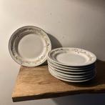 Vintage Gebaksbordjes 8 stuks bloemen decoratie, Ophalen of Verzenden