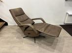 Hartog Sta-op Relaxfauteuil M Taupe Leer 3 motoren Stervoet, Minder dan 50 cm, Verzenden, Minder dan 75 cm, Leer