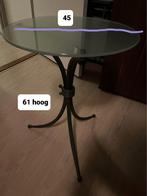 Tafeltjes, Huis en Inrichting, Minder dan 55 cm, Gebruikt, Metaal of Aluminium, Rond