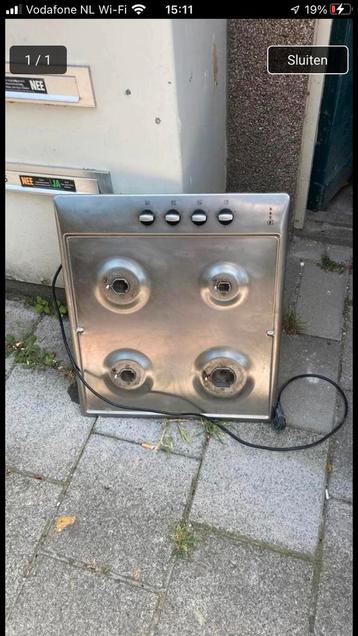 Gasfornuis RVS 4-pits 60cm  beschikbaar voor biedingen