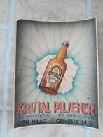 Zeldzaam kartonnen bord kristal pilsner, Verzamelen, Ophalen, Gebruikt, Reclamebord, Plaat of Schild, Overige merken